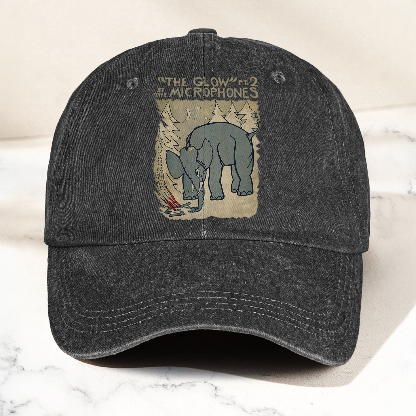 The Microphones The Glow Denim Cap – Retro Indie Rock Music Fan Cap Gift For Dad (With Box)
