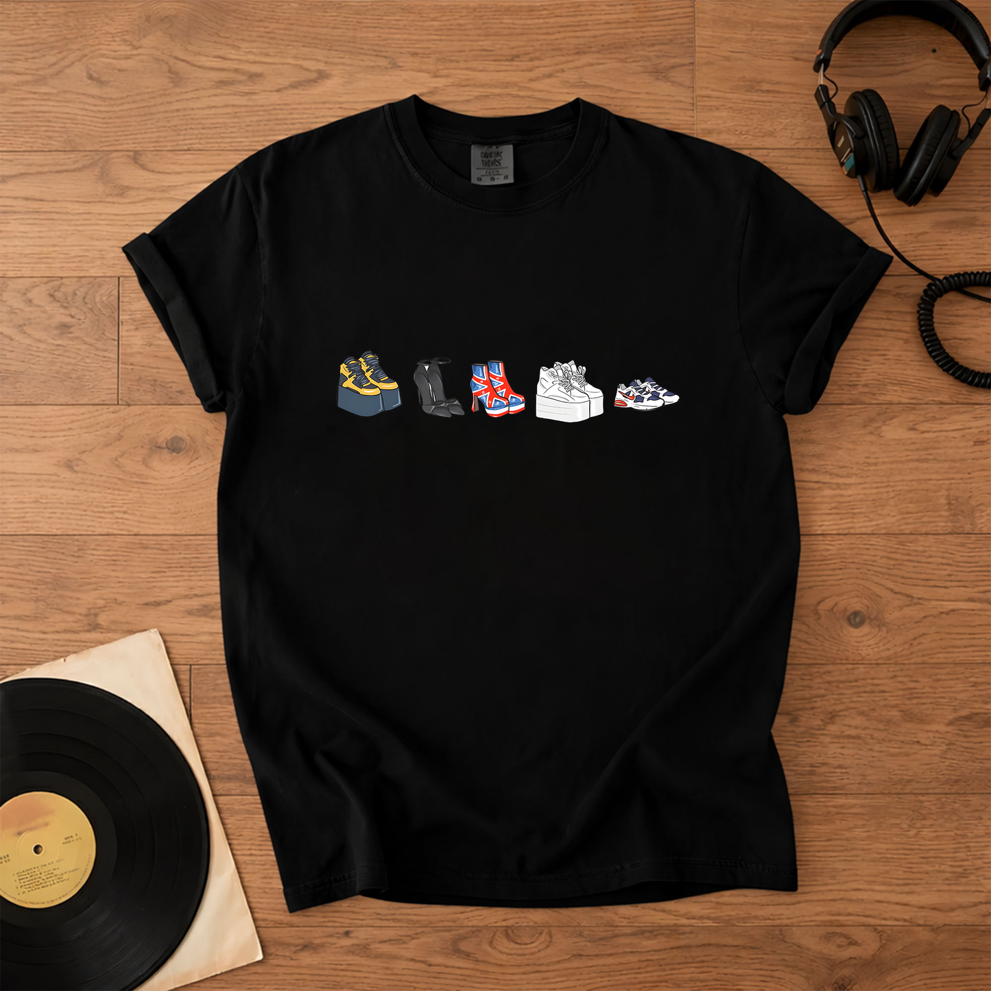 90s Girl Band Shoes Graphic T-Shirt – Retro Music Band Merch Tee