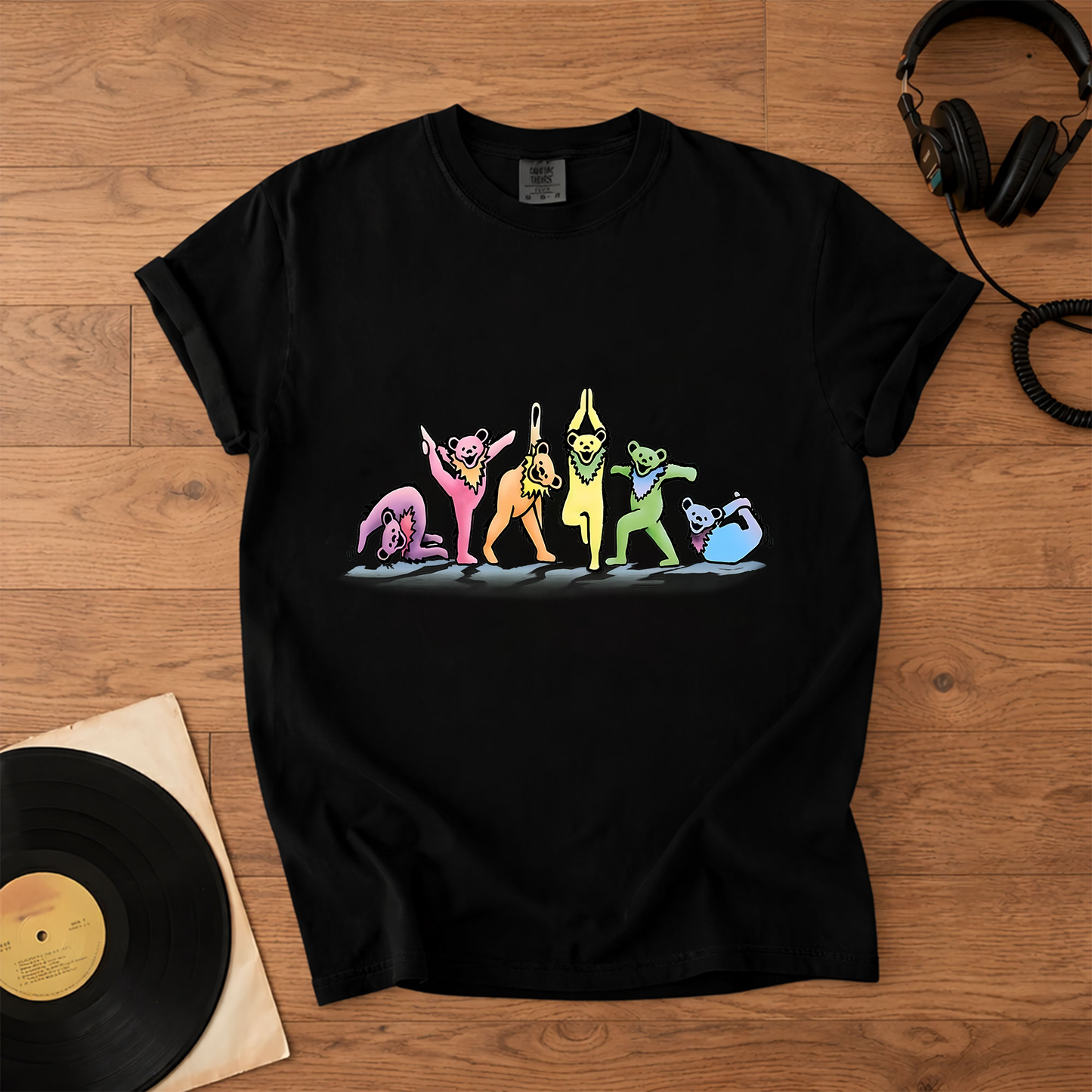 Grateful Dead Dancing Bears Yoga Poses Funny T-Shirt – Retro Music Band Merch Tee