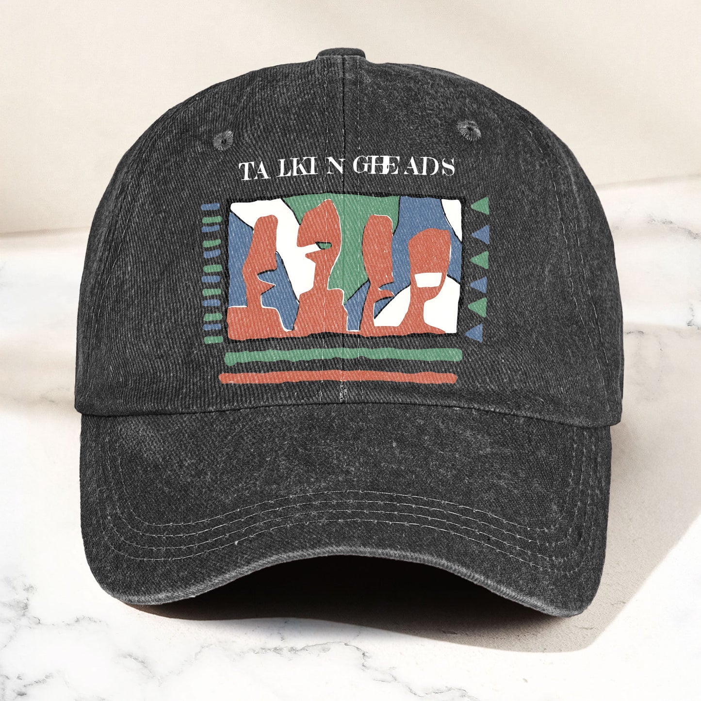 Talking Head Artwork Denim Cap – Retro Talking Head Tribute Merch Dad Hat (With Box)