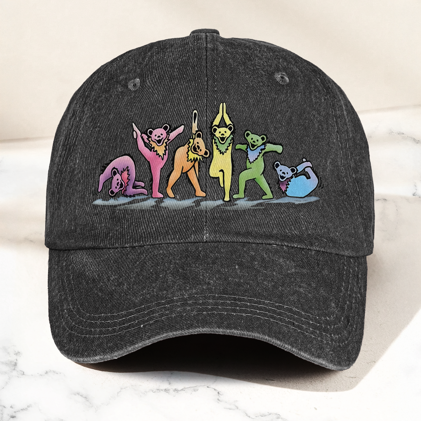Grateful Dead  Dancing Bears Yoga Tickets Denim Cap – Retro Punk Rock Music Fan Cap Gift For Dad (With Box)