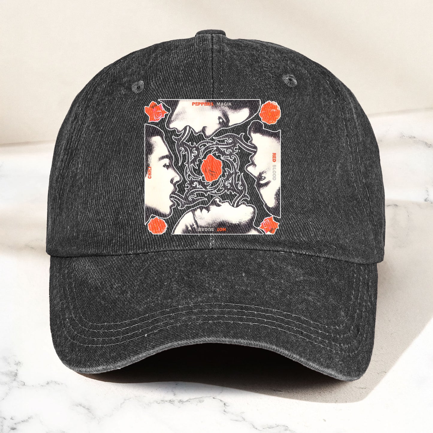Blood Sugar Sex Magik Graphic Denim Cap – Vintage Red Hot Chili Peppers Album Merch Gift for Dad (With Box)