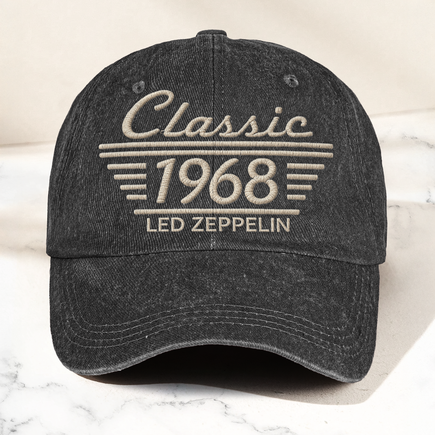 Led Zeppelin Classic 1968 Est Hard Rock Heavy Metal Band Music Merch Denim Cap – Retro Vintage Dad Cap Gift For Dad (With Box)