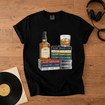 Jimmy Buffett Cassette Album Collection T-Shirt – Retro Music Jimmy Buffett Merch Tee