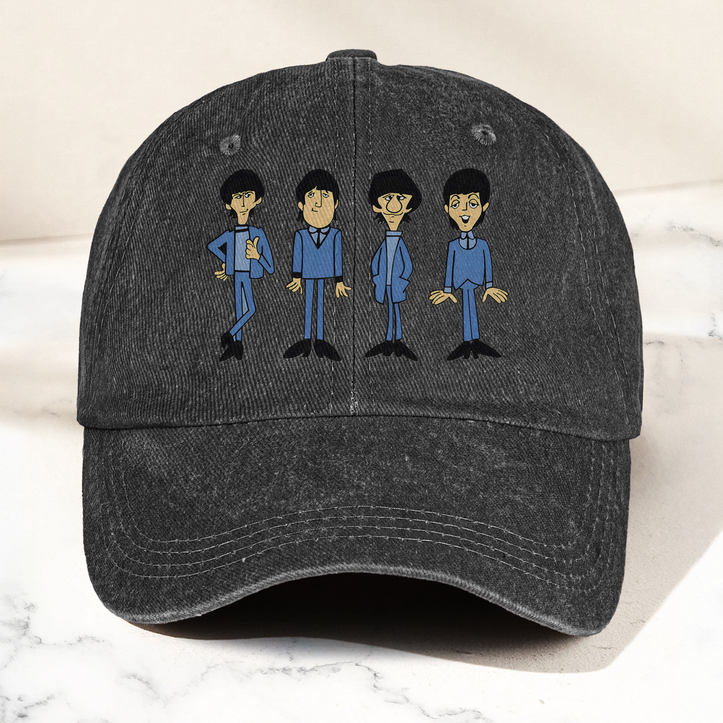 1965 Beatles Cartoon Series Denim Cap – Retro The Beatles Merch Gift for Dad (With Box)