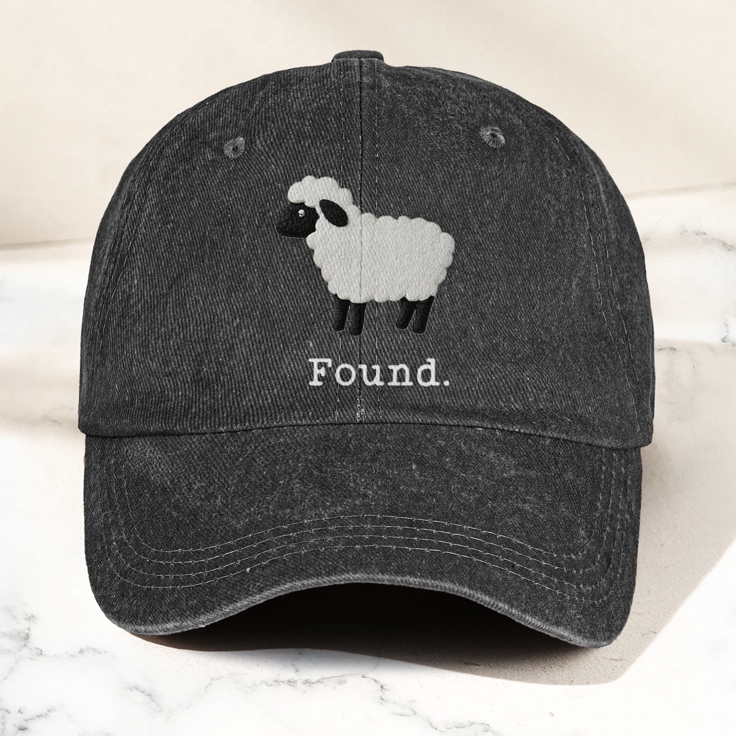 Found Lost Sheep Christian Faith Denim Cap – Vintage Dad Cap Gift For Dad (With Box)