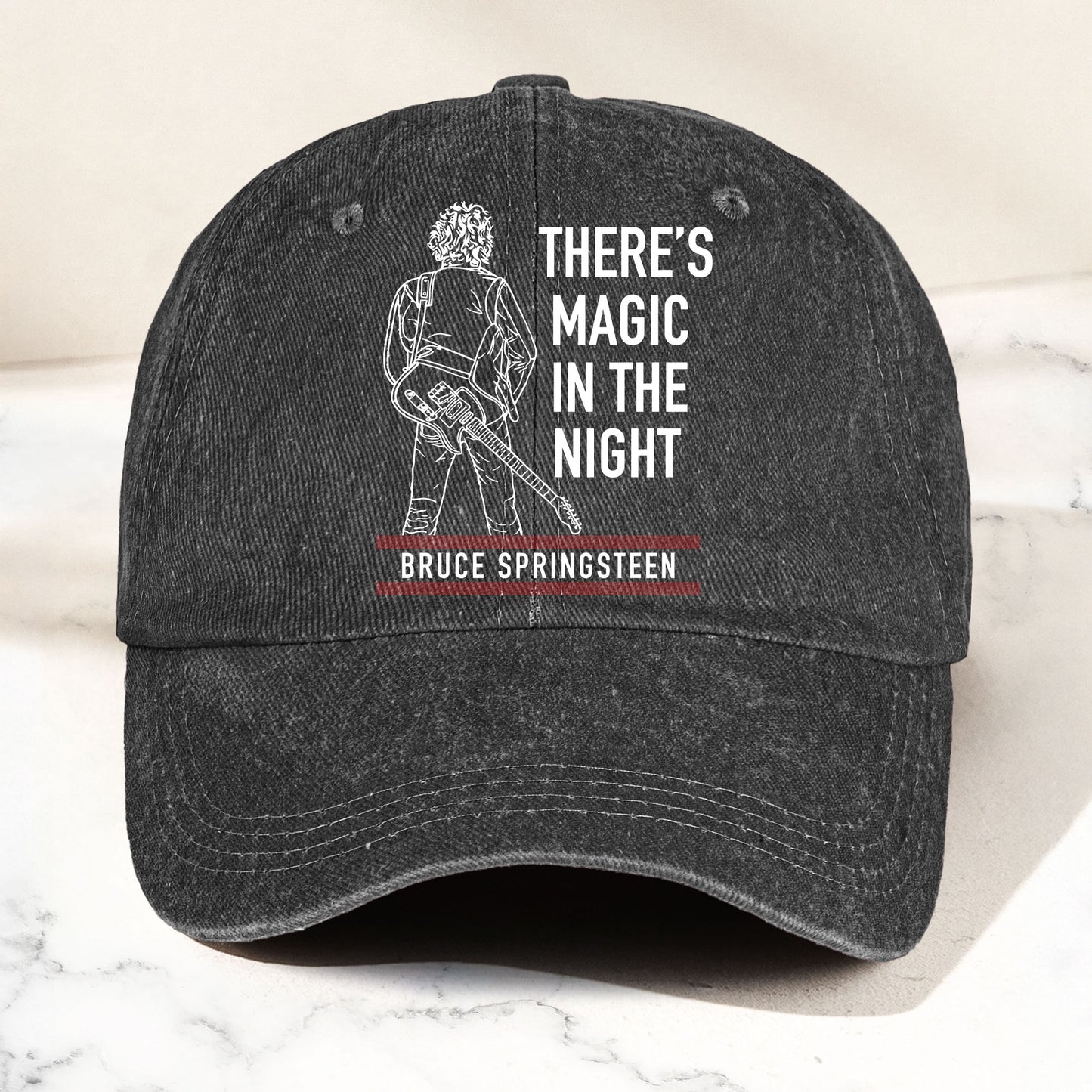 Bruce Springsteen Magic In The Night Denim Cap - Retro Vintage Dad Cap Gift For Dad (With Box)