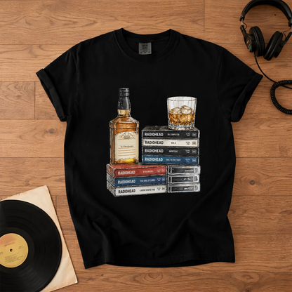 Radiohead Cassette Album Collection T-Shirt – Retro Music Jimmy Buffett Merch Tee