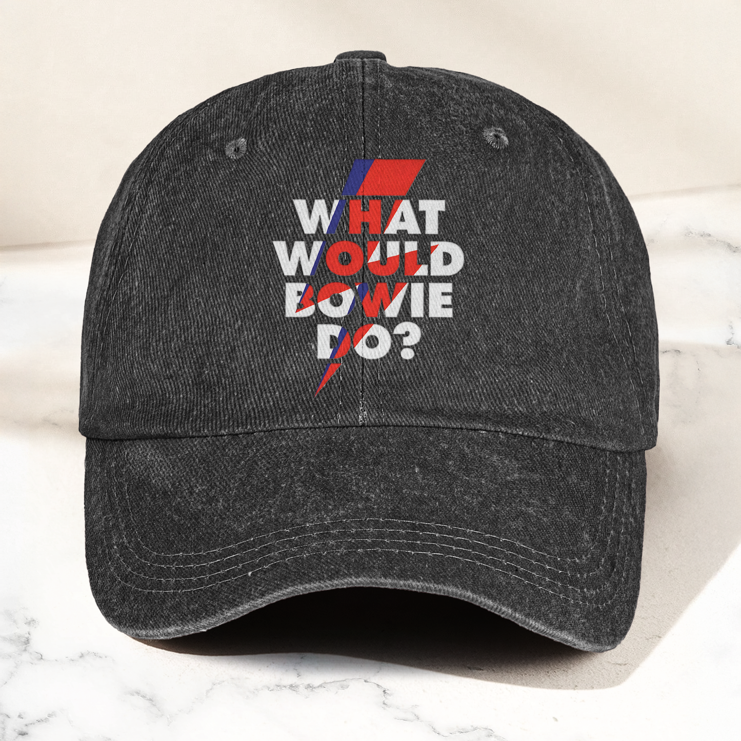 What Would Bowie Do Vintage Denim Cap – Retro Music David Bowie Cap Gift For Dad (With Box)