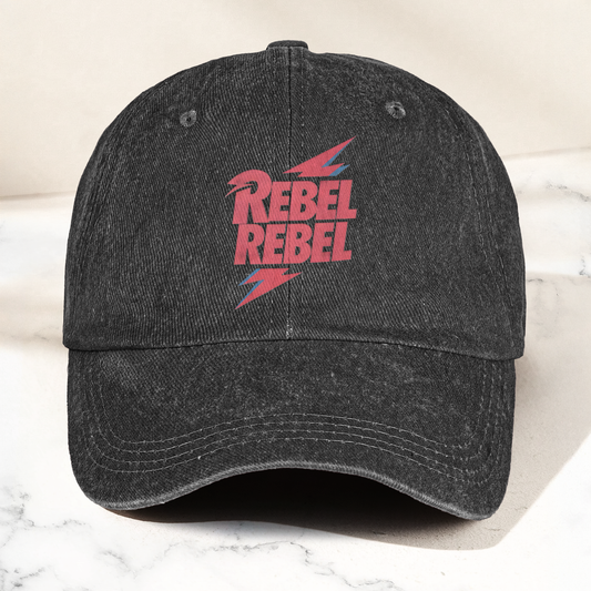 David Bowie Rebel Rebel Denim Cap – Retro Music Cap Gift For Dad (With Box)