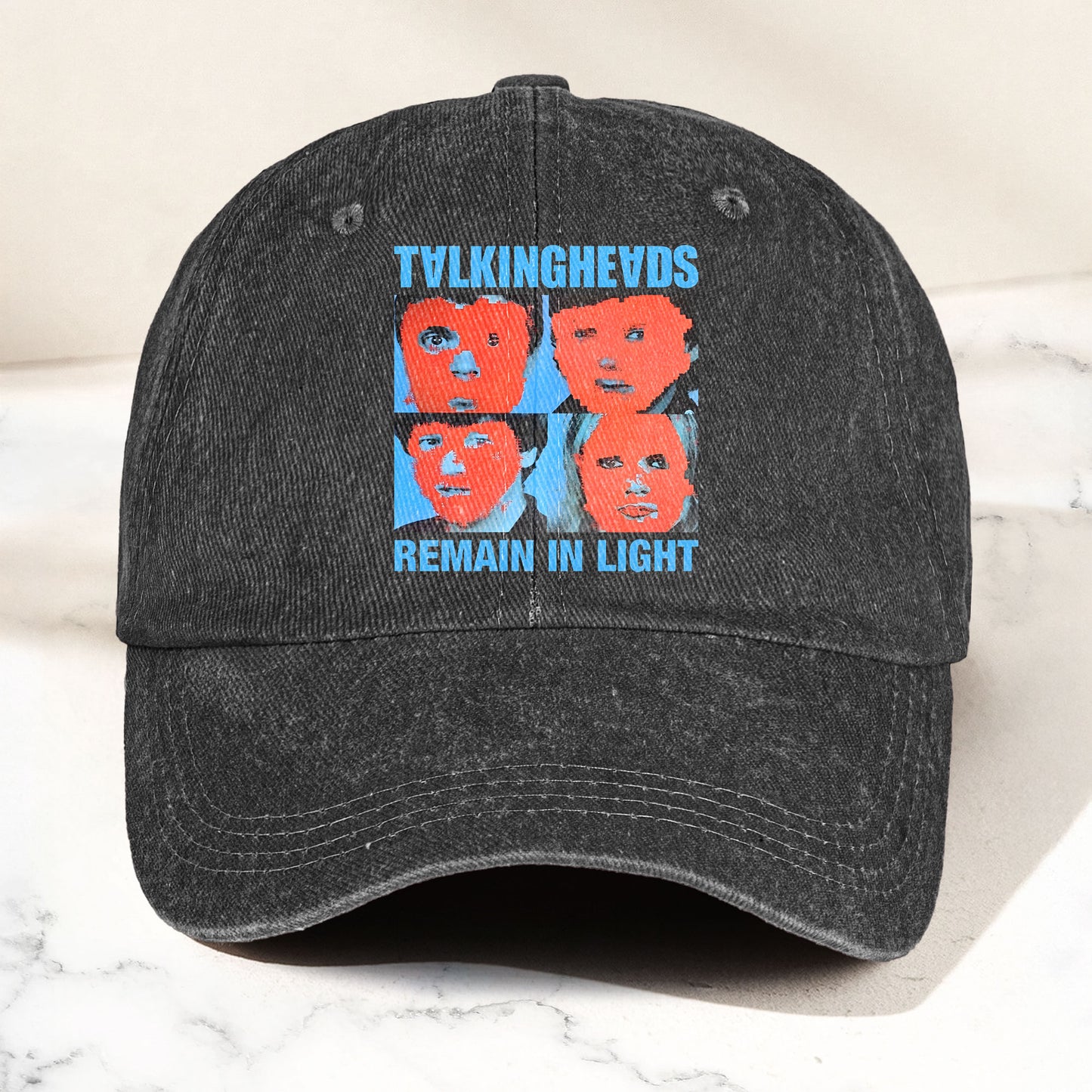 Talking Heads Remain in Light Punk Rock Music Denim Cap – Retro Music Fan Cap Gift For Dad (With Box)