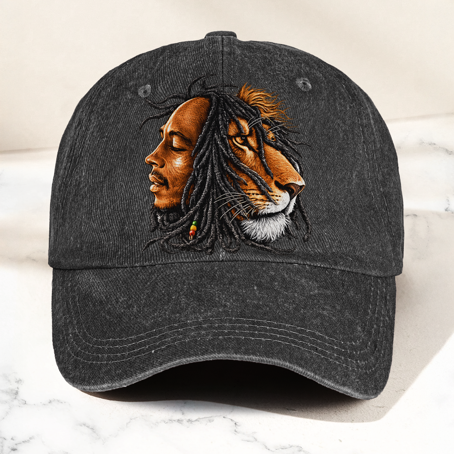 Bob Marley Lion of Judah Reggae Music Merch Vintage Rasta Graphic Denim Cap – Retro Vintage Dad Cap Gift For Dad (With Box)