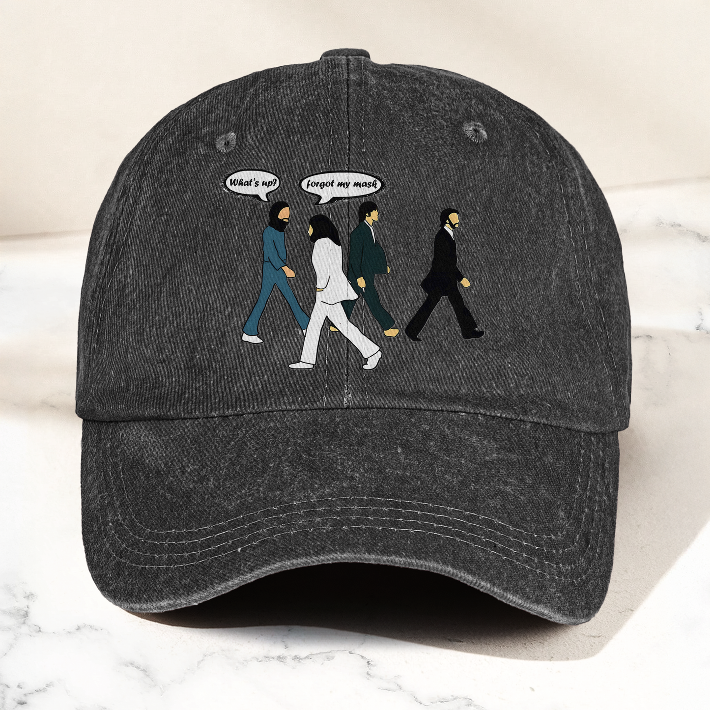The Beatles Abbey Road Parody Vintage Denim Cap – Retro Music Band Cap Gift For Dad (With Box)