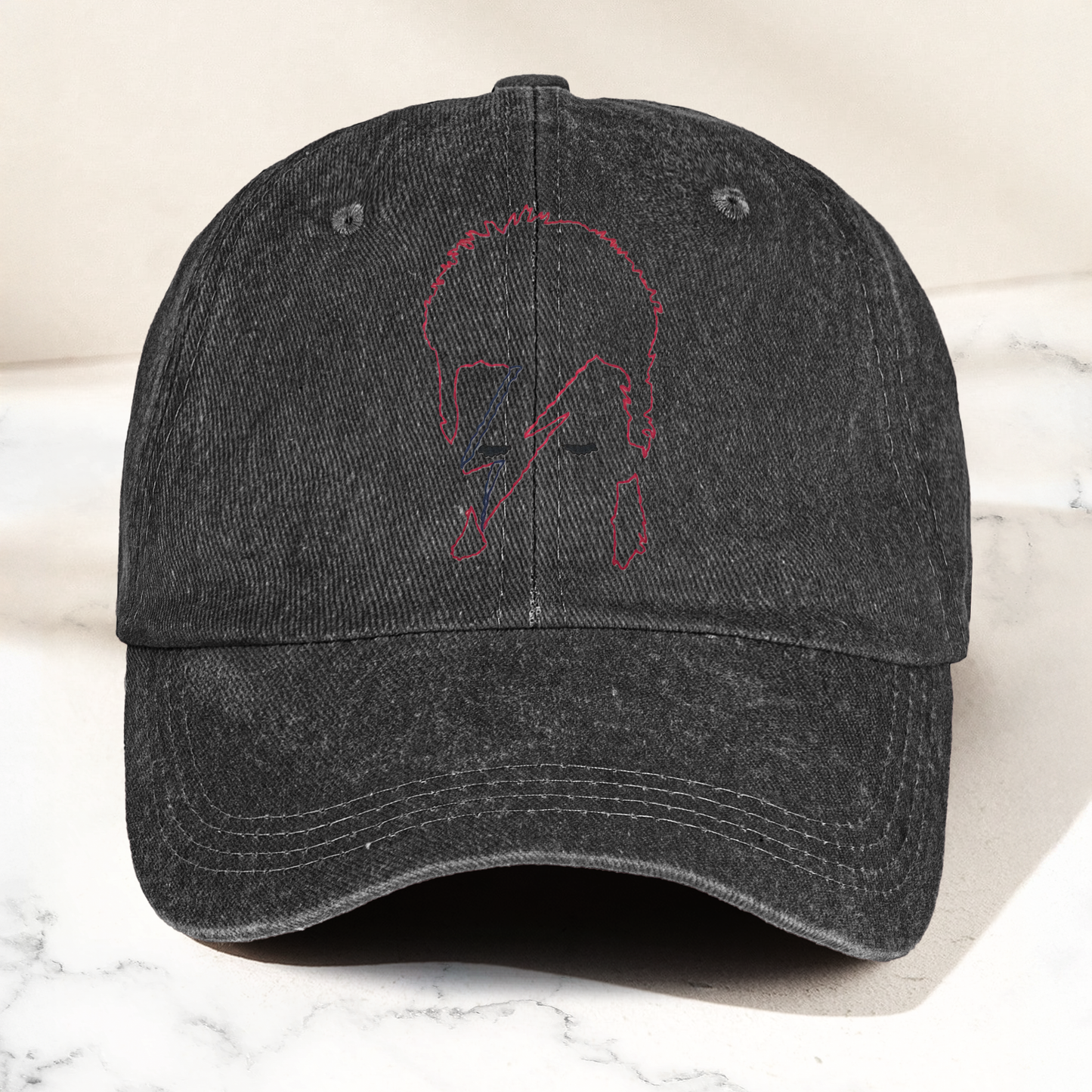 David Bowie Ziggy Stardust Rebel Rebel Line Graphic Denim Cap – Retro Music Fan Cap Gift For Dad (With Box)