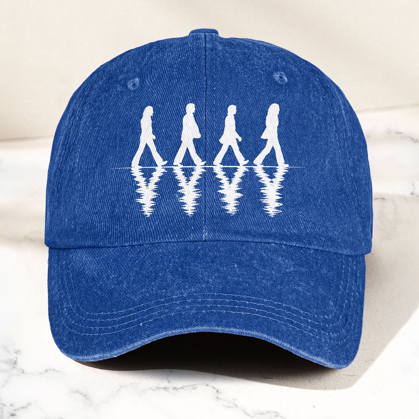 The Beatles Abbey Road Silhouette Graphic Music Merch Denim Cap – Retro Vintage Dad Cap Gift For Dad (With Box)
