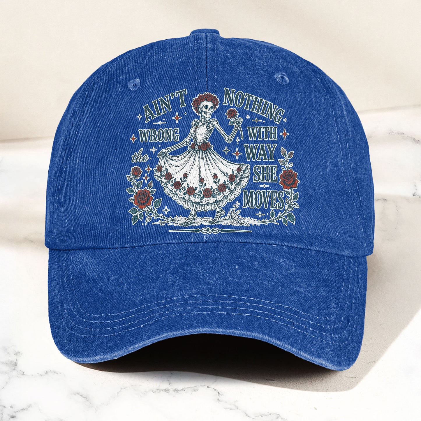 Grateful Dead Sugar Magnolia Way She Moves Vintage Denim Cap – Retro Vintage Dad Cap Gift For Dad (With Box)