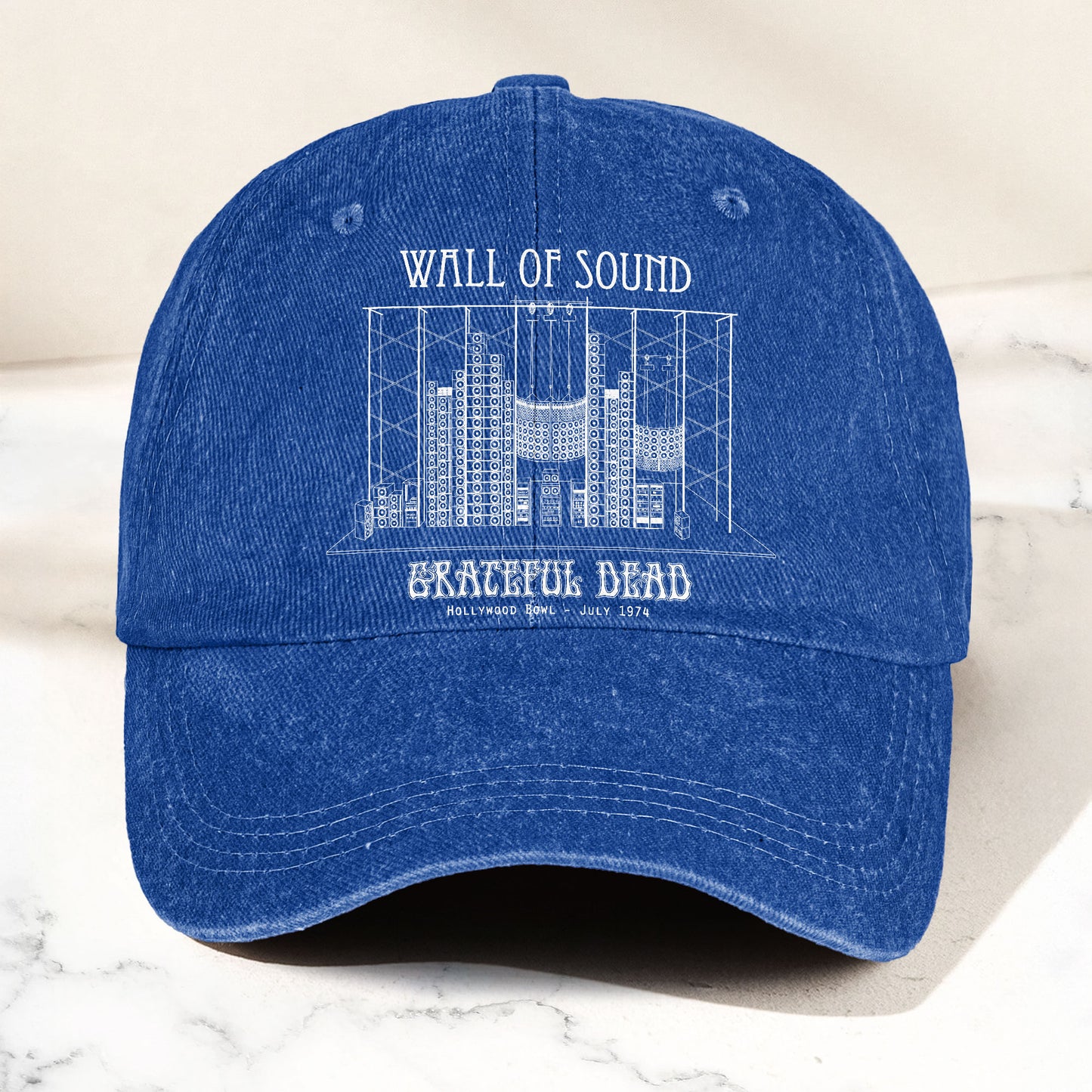 Grateful Dead Wall of Sound 1974 Hollywood Bowl Music Merch Denim Cap – Retro Vintage Dad Cap Gift For Dad (With Box)