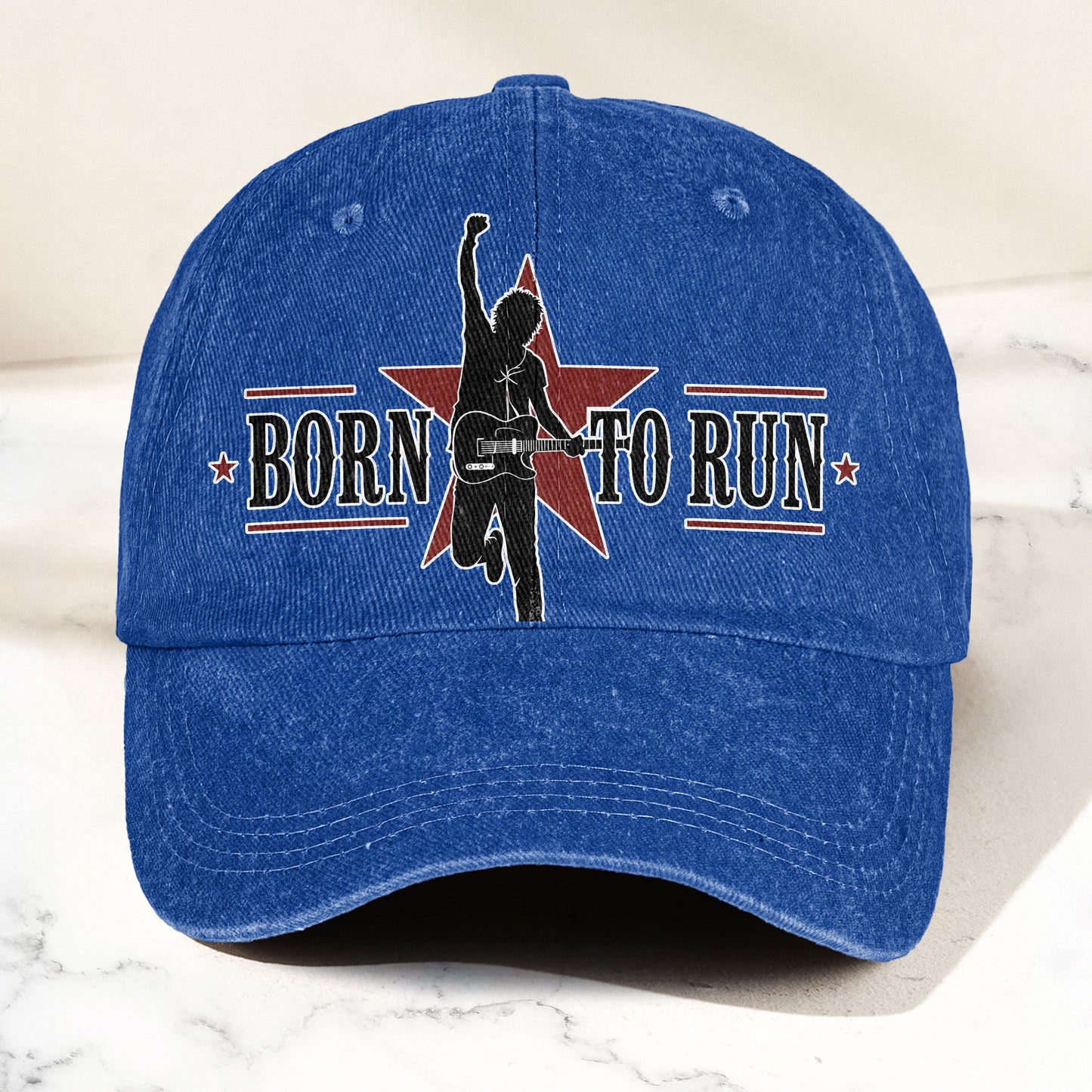 Bruce Springsteen Born To Run Music Merch Denim Cap – Retro Vintage Dad Cap Gift For Dad (With Box)