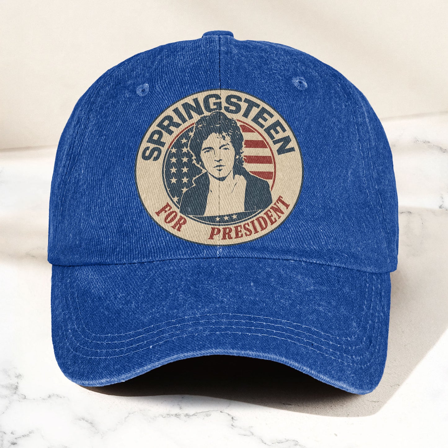 Bruce Springsteen For President Music Merch Denim Cap – Retro Vintage Dad Cap Gift For Dad (With Box)