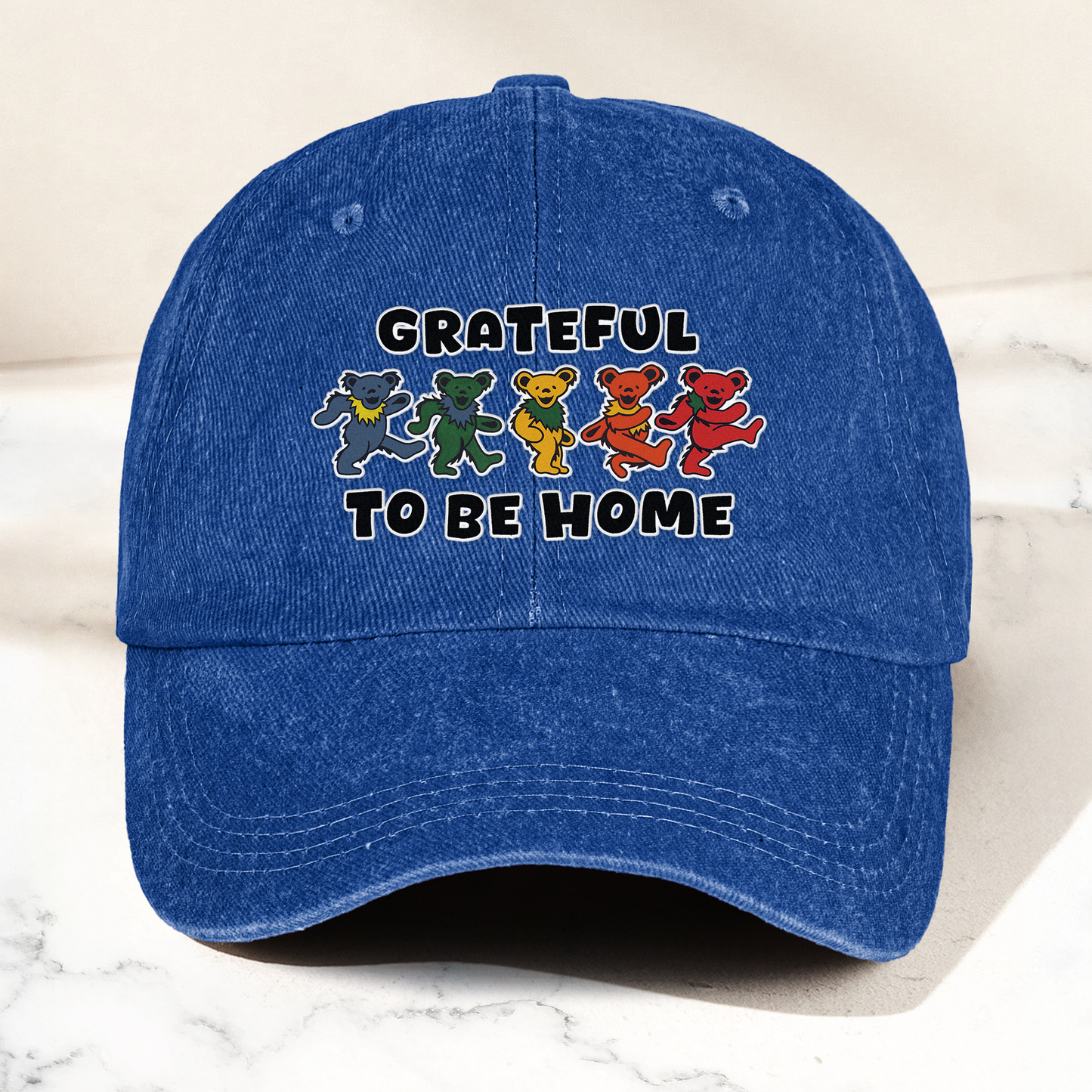 Grateful Dead Denim Cap – Dancing Bears “Grateful To Be Home” Dad Hat ( With Box)