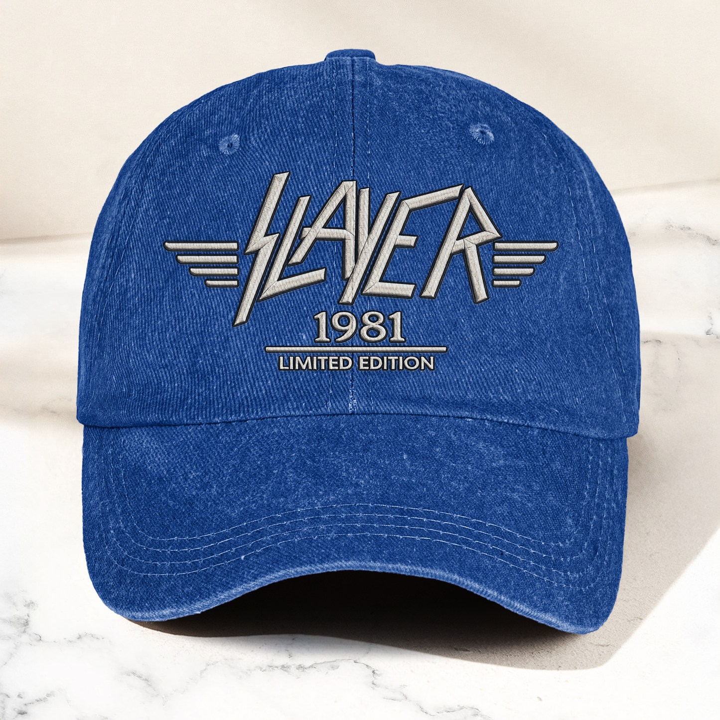 Slayer Band Logo Est 1981 Denim Cap – Retro Vintage Dad Cap Gift For Dad (With Box)