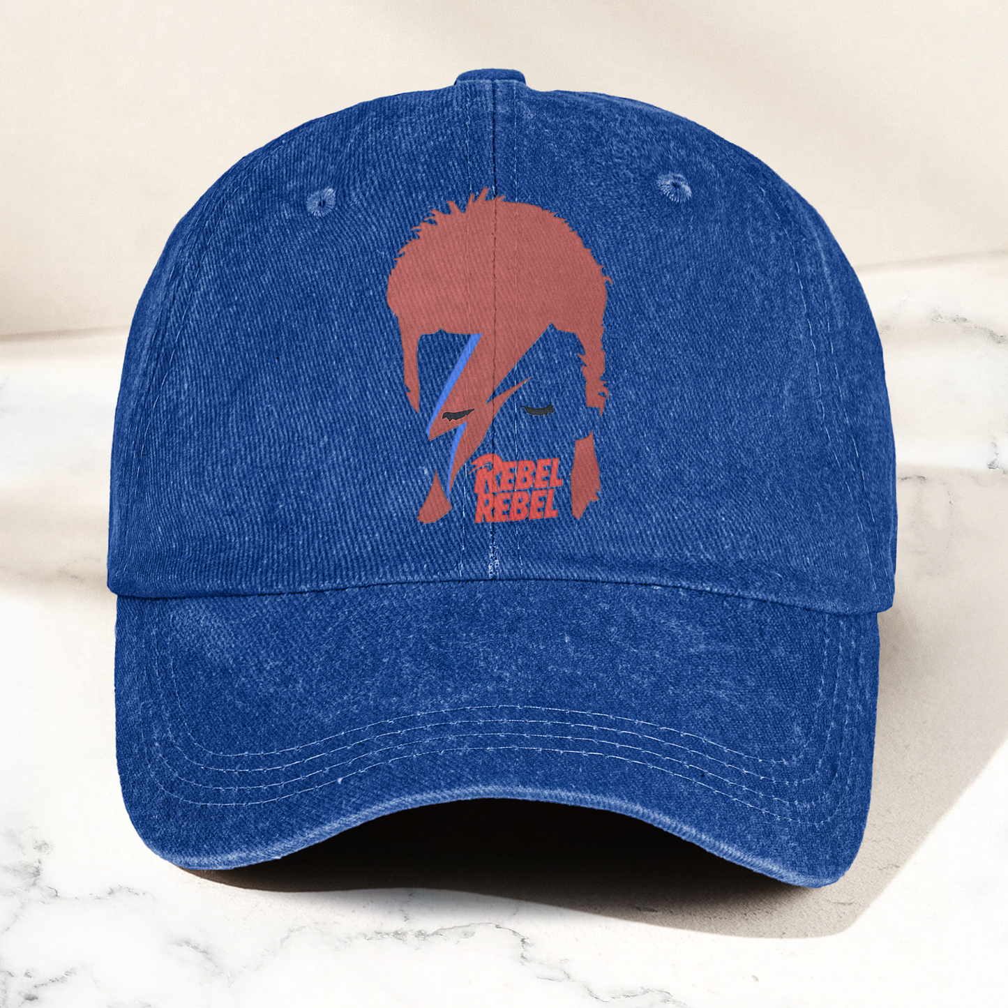 David Bowie Ziggy Stardust Rebel Rebel Denim Cap – Retro Music Fan Cap Gift For Dad (With Box)