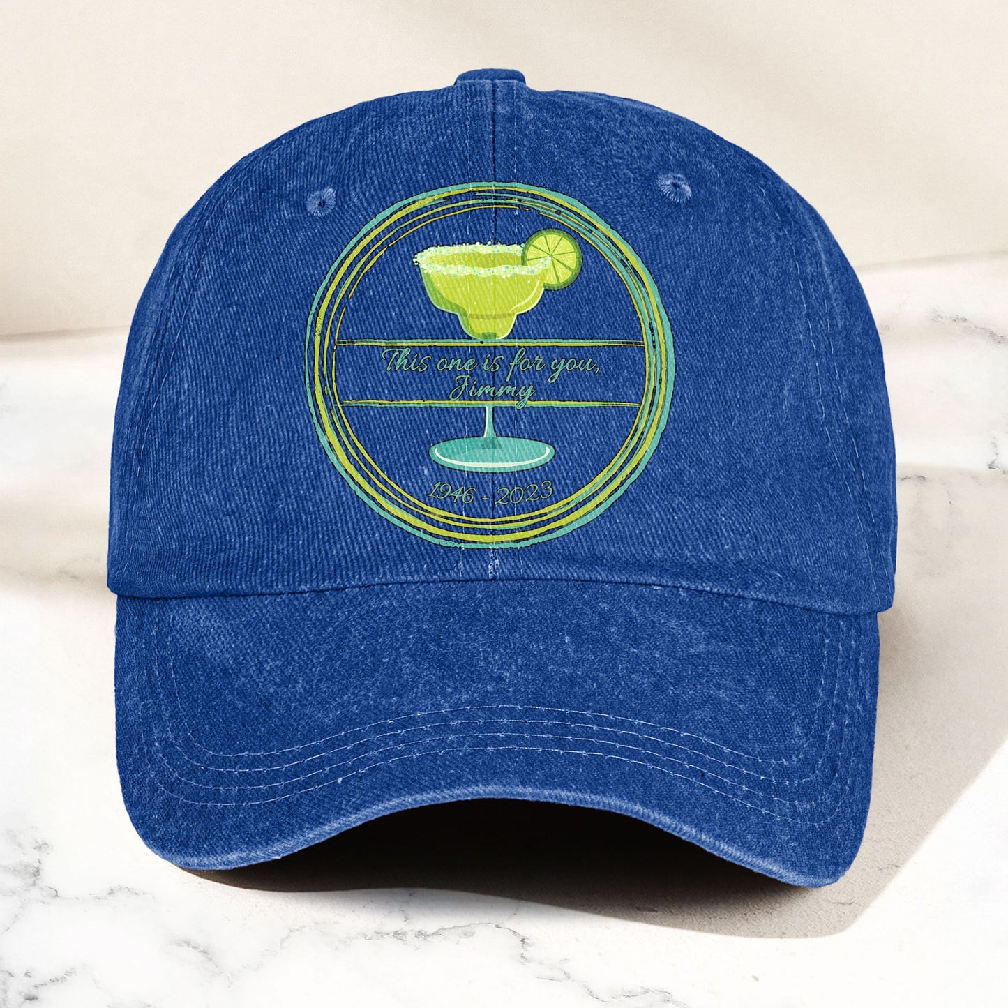 This one is for you Jimmy 1946-2023 Denim Cap – Retro Jimmy Buffett Tribute Dad Hat (With Box)