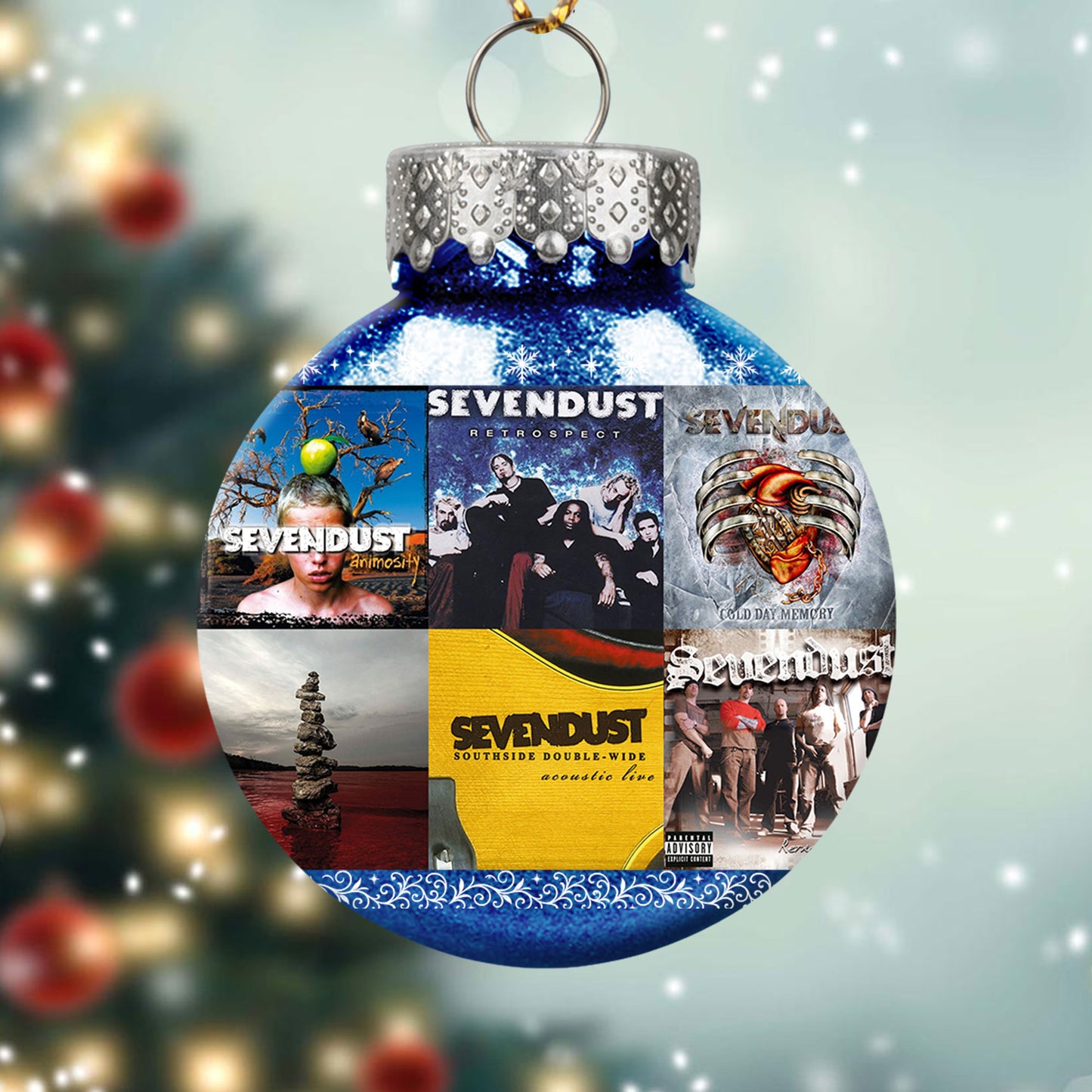 Sevendust Ball Ornament – A Rocking Christmas Gift for Metal Fans
