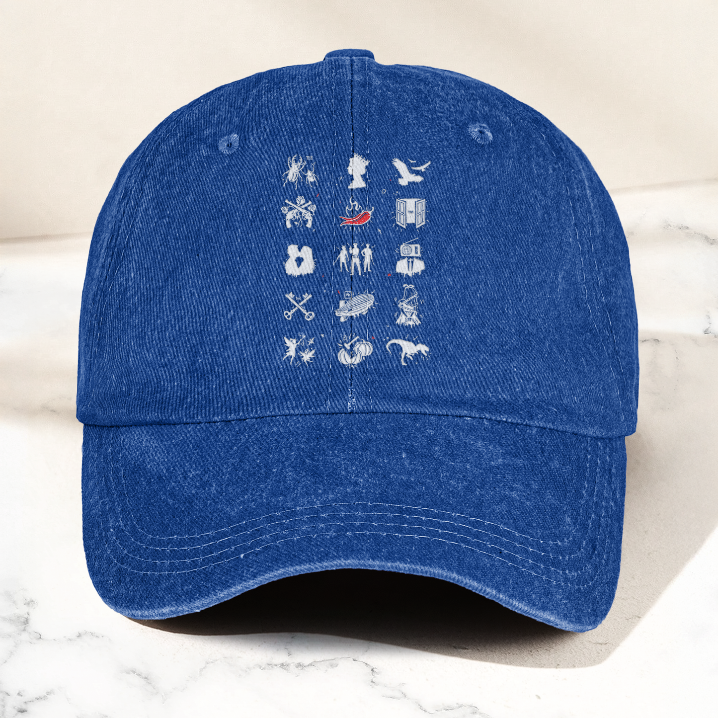 Talking Heads Symbols Cap – Vintage Washed Black Dad Hat, Minimalist Alternative Rock Icon Hat (With Box)