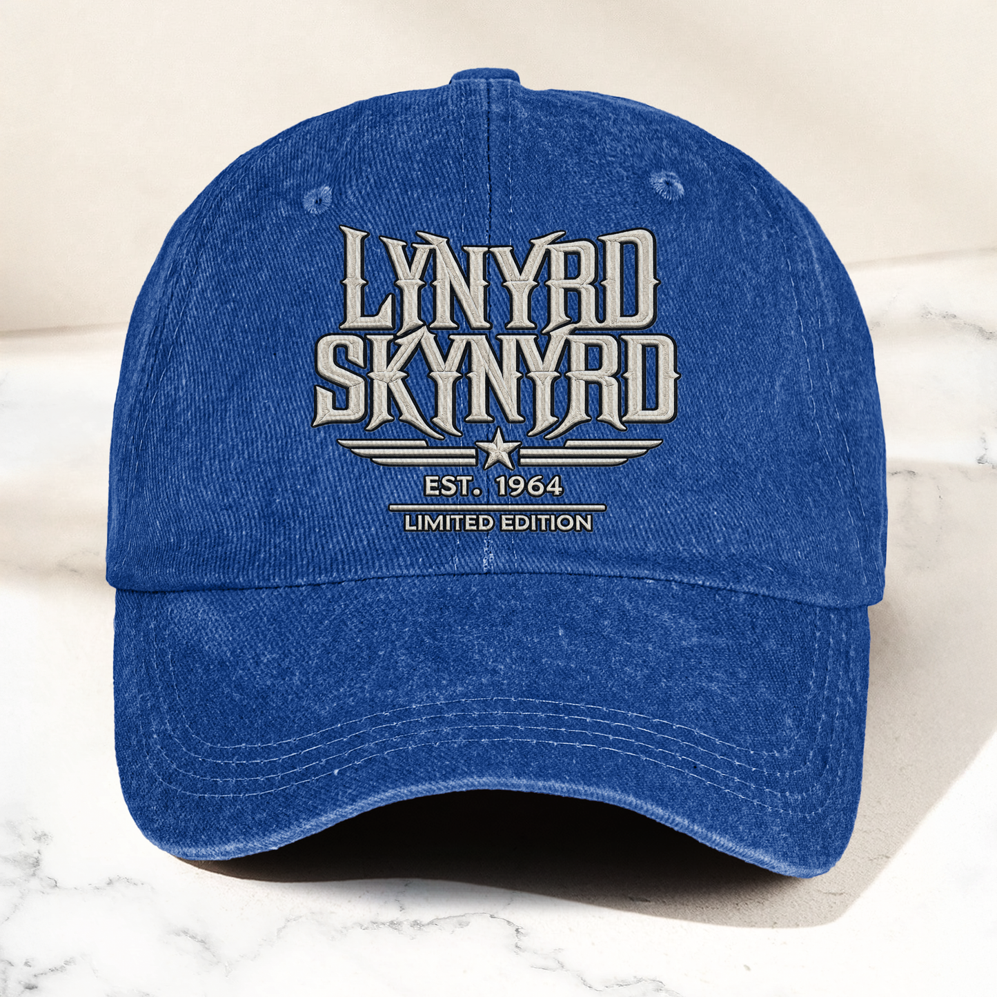 Lynyrd Skynyrd Band Logo Est 1964 Denim Cap – Retro Vintage Dad Cap Gift For Dad (With Box)