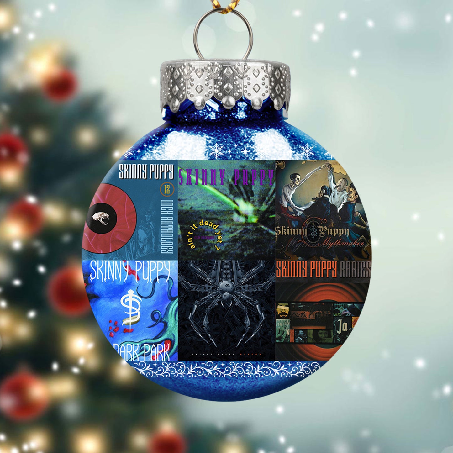 Skinny Puppy Album Collage Ornament – Industrial Rock Christmas Decoration