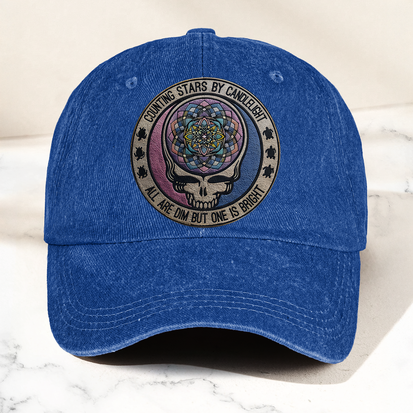 Grateful Dead Steal Your Face Terrapin Station Song Denim Cap – Retro Vintage Dad Cap Gift For Dad (With Box)