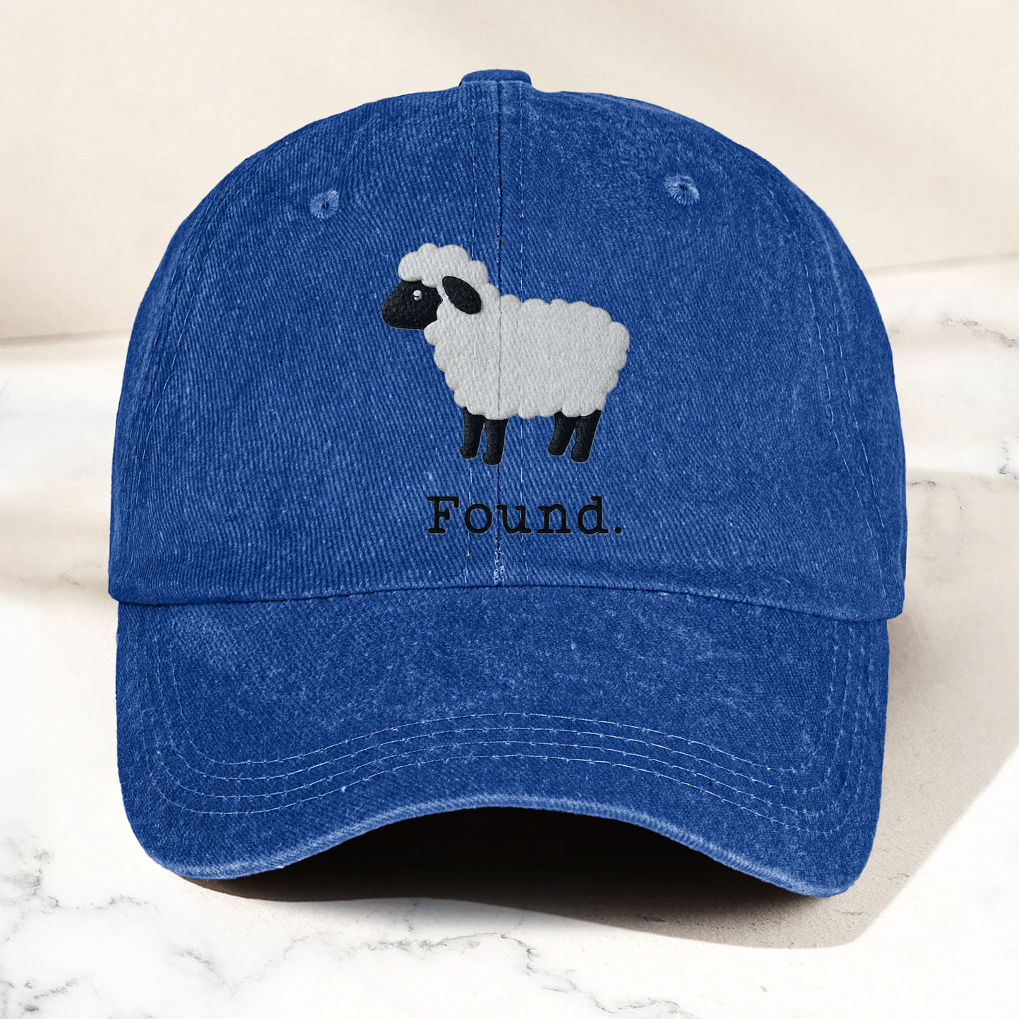Found Lost Sheep Christian Faith Denim Cap – Vintage Dad Cap Gift For Dad (With Box)