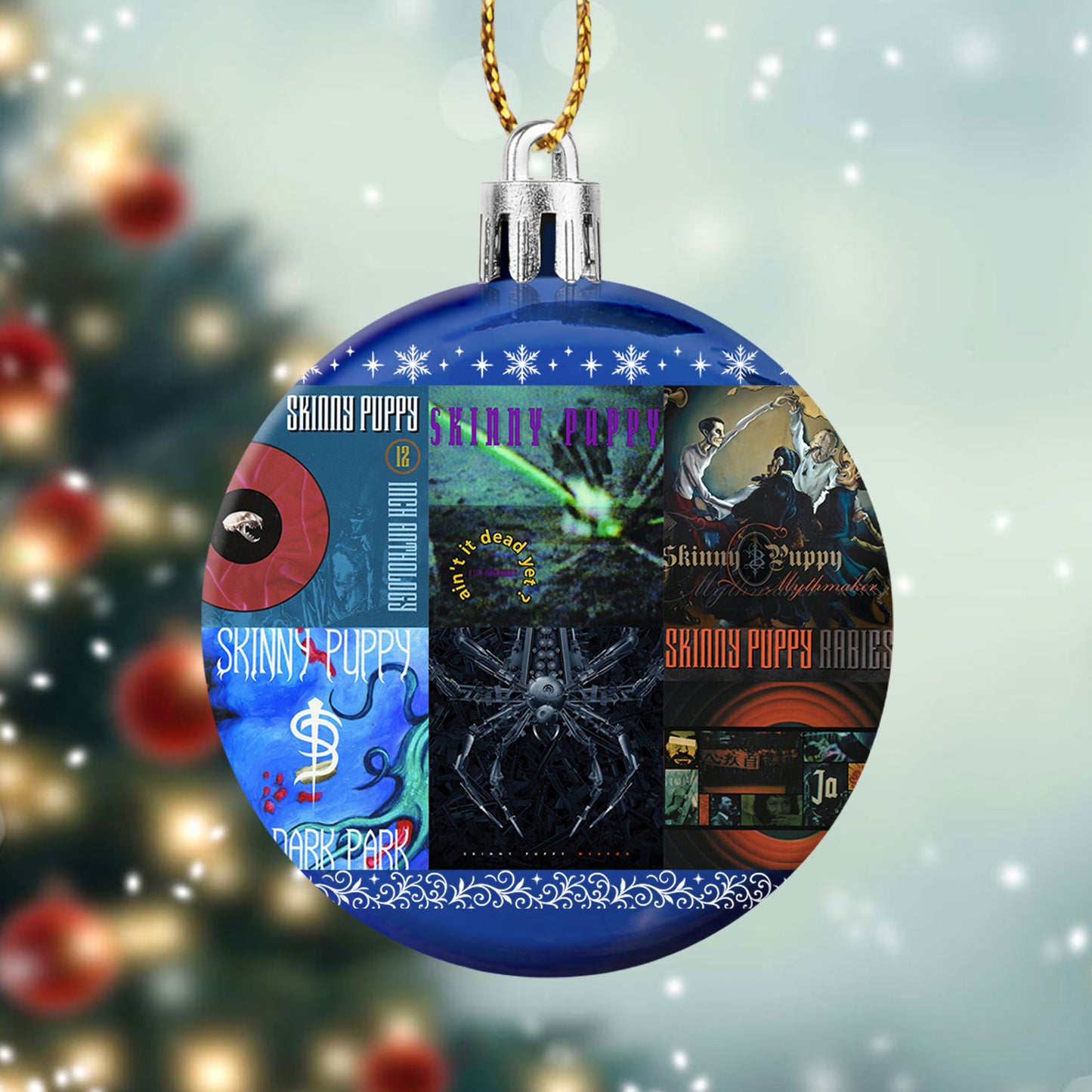 Skinny Puppy Album Collage Ornament – Industrial Rock Christmas Decoration