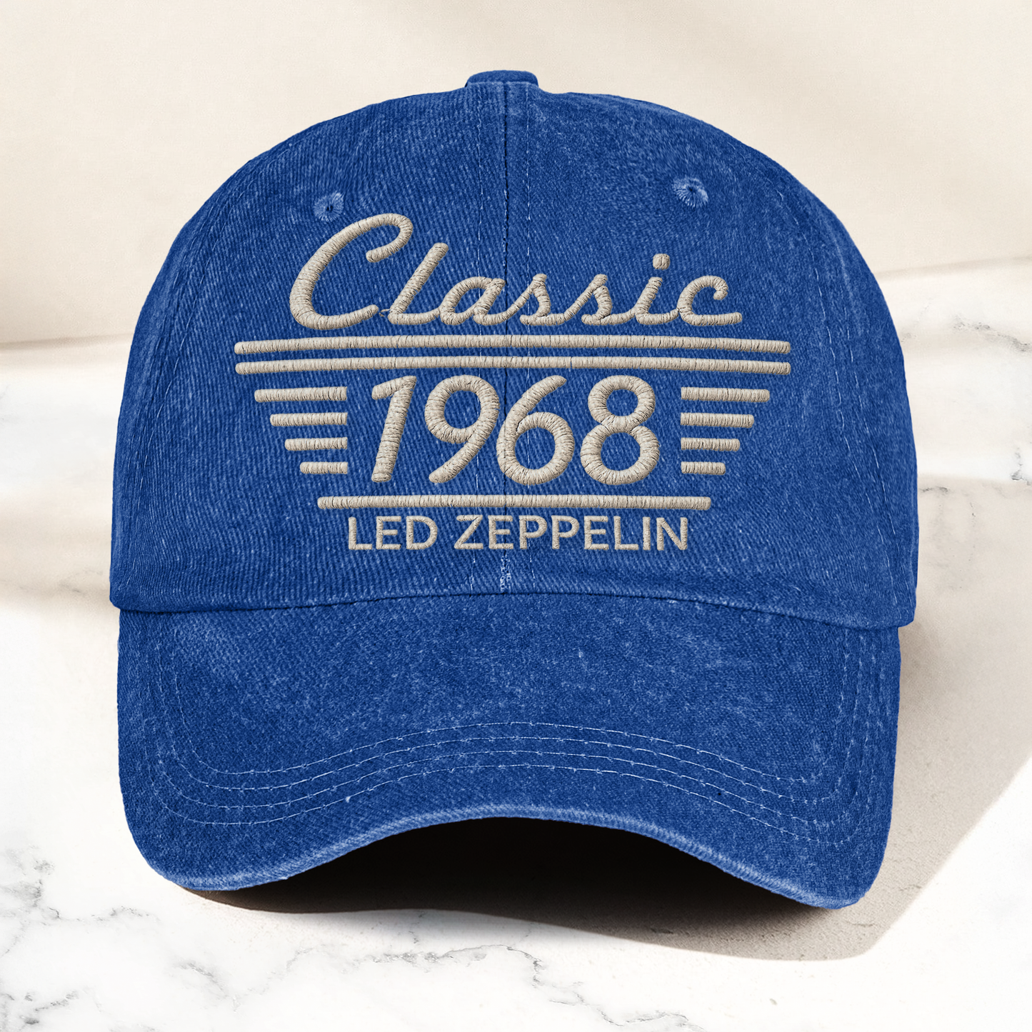 Led Zeppelin Classic 1968 Est Hard Rock Heavy Metal Band Music Merch Denim Cap – Retro Vintage Dad Cap Gift For Dad (With Box)