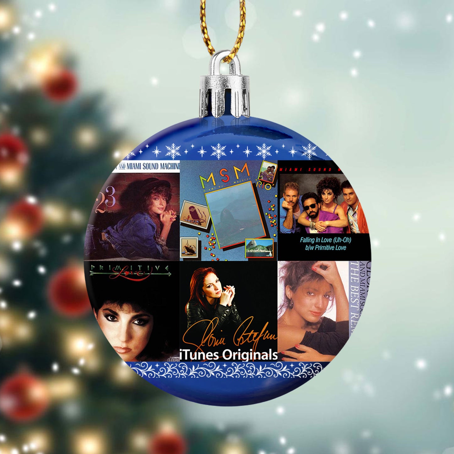 Gloria Estefan & Miami Sound Machine Album Collage Ornament – Latin Pop Christmas Decoration