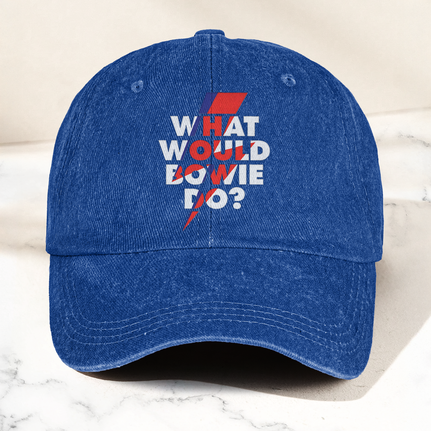 What Would Bowie Do Vintage Denim Cap – Retro Music David Bowie Cap Gift For Dad (With Box)