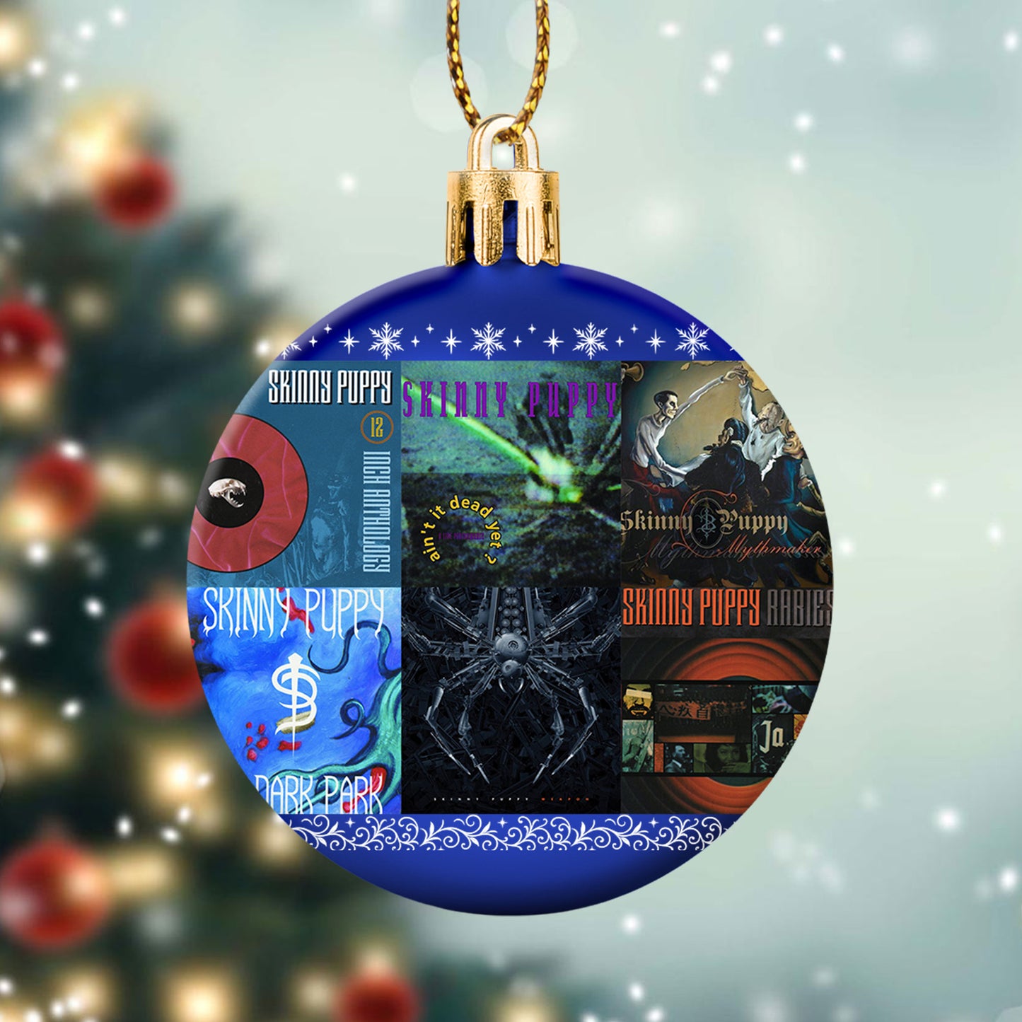 Skinny Puppy Album Collage Ornament – Industrial Rock Christmas Decoration