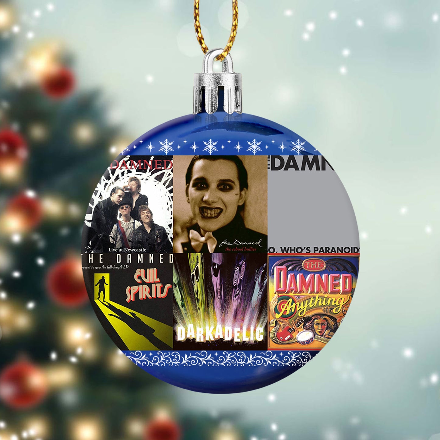 The Damned Album Collage Ornament – Punk Rock Christmas Decoration