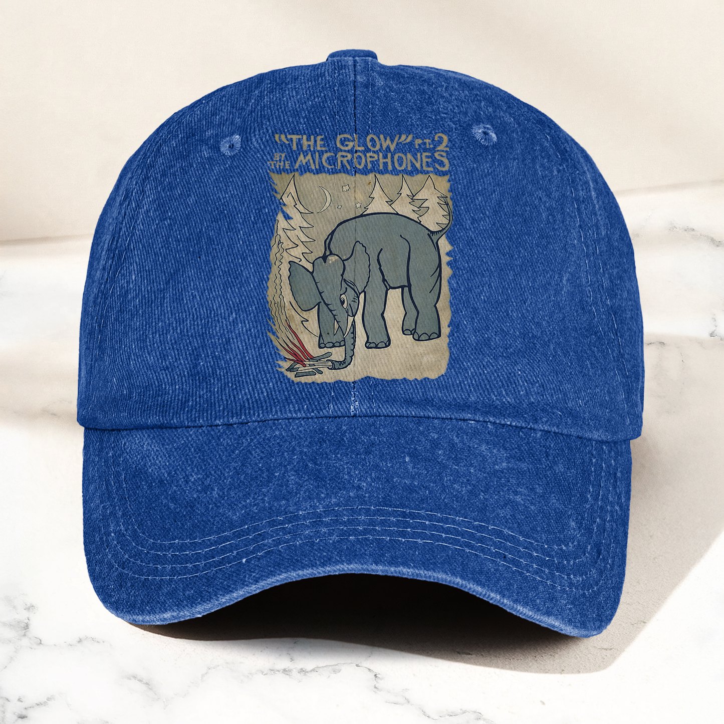 The Microphones The Glow Denim Cap – Retro Indie Rock Music Fan Cap Gift For Dad (With Box)
