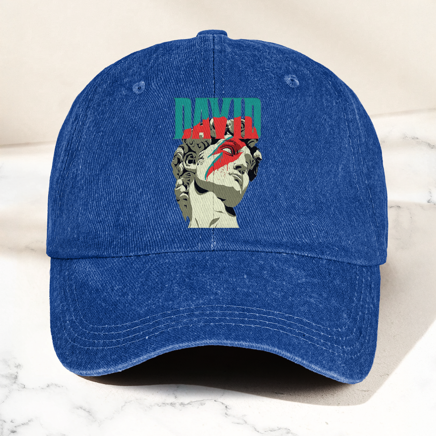 David Bowie Michelangelo David Statue Denim Cap – Retro Music Fan Cap Gift For Dad (With Box)