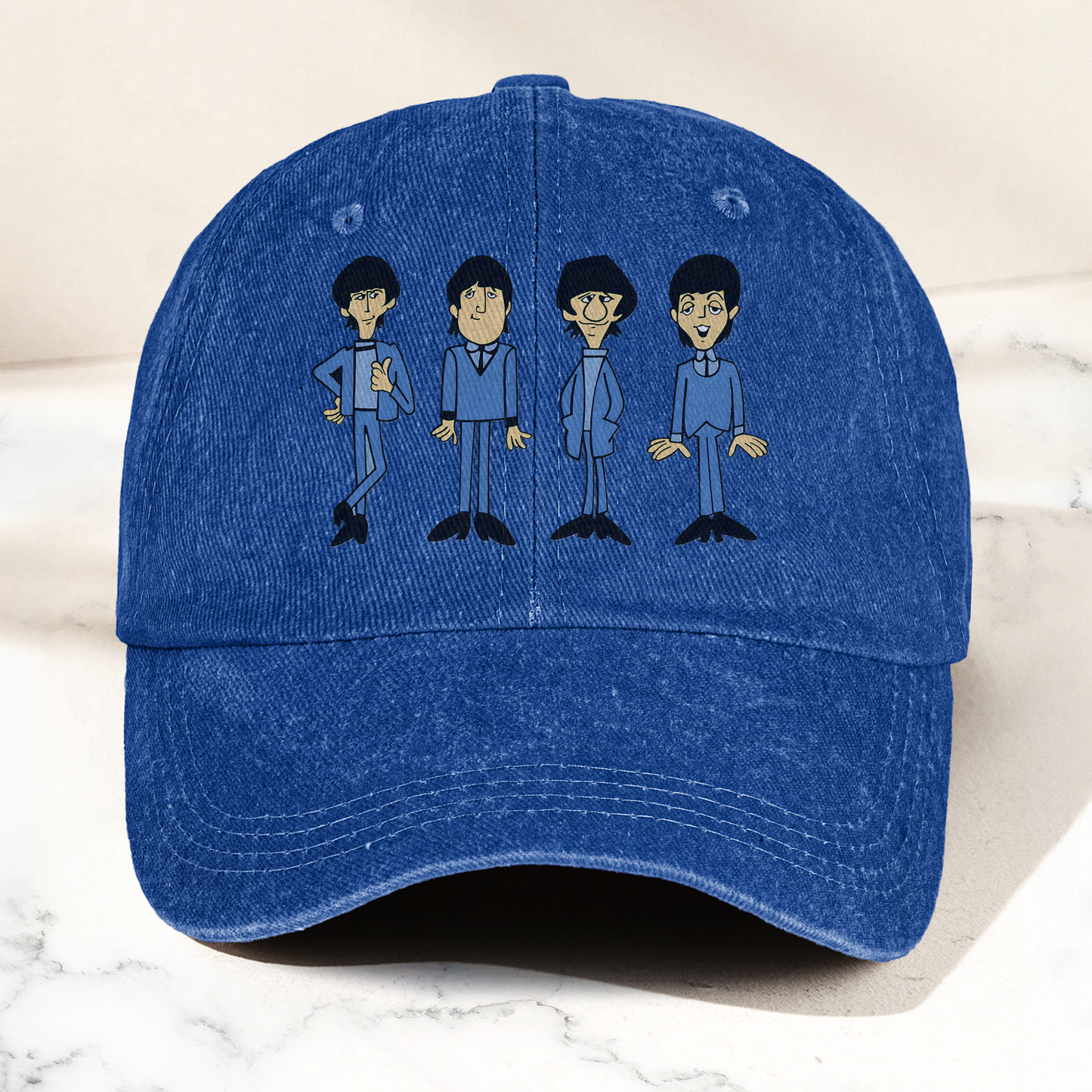 The Beatles Cartoon Series Denim Cap – Retro The Beatles Tribute Merch Dad Hat (With Box)