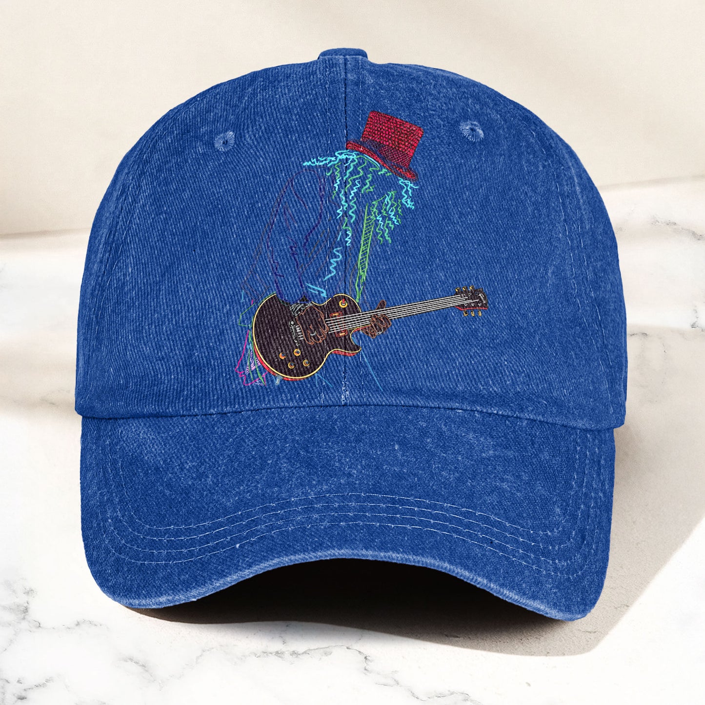 Guns N’ Roses Guitar Graphic Denim Cap – Retro Vintage Dad Cap Gift For Dad (With Box)