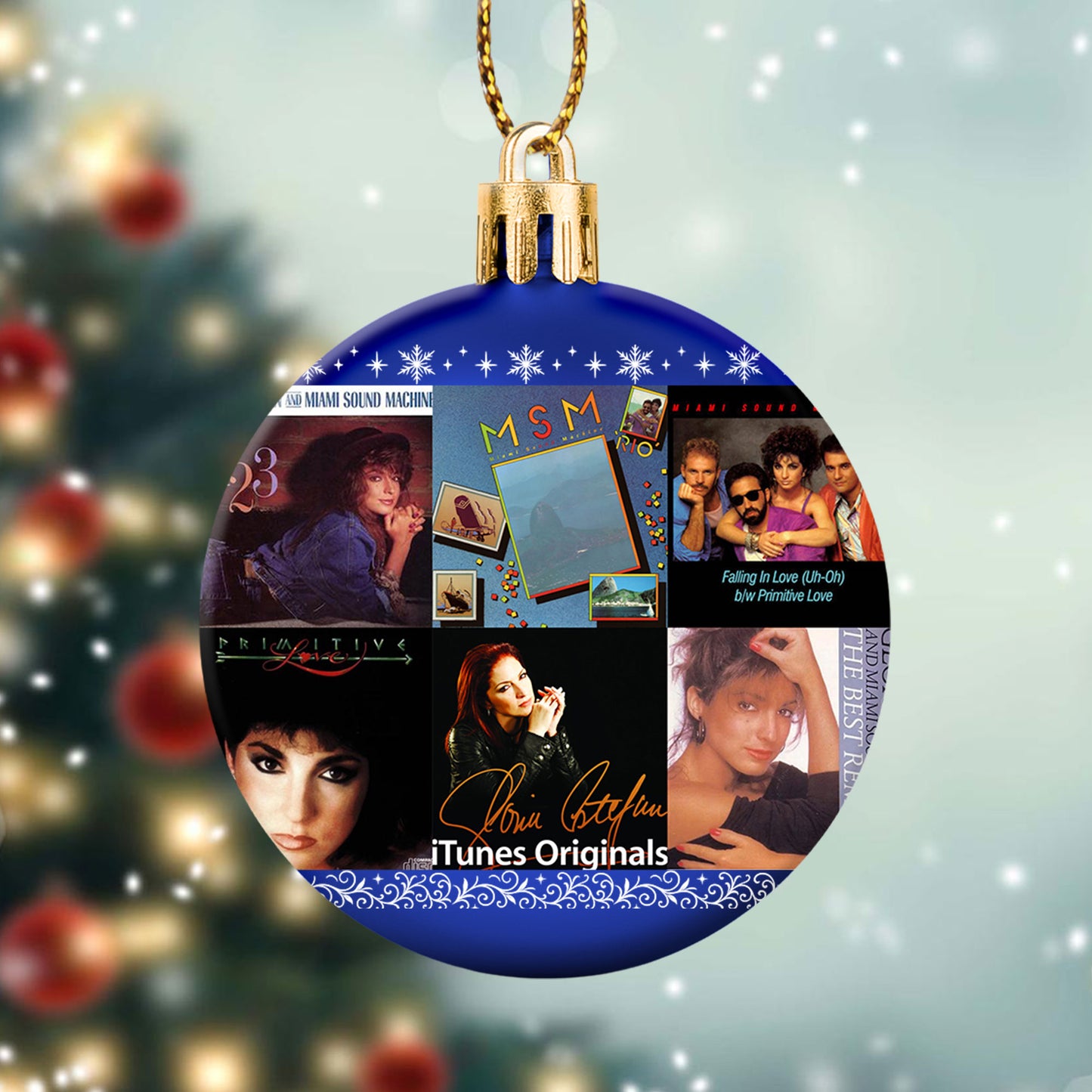 Gloria Estefan & Miami Sound Machine Album Collage Ornament – Latin Pop Christmas Decoration