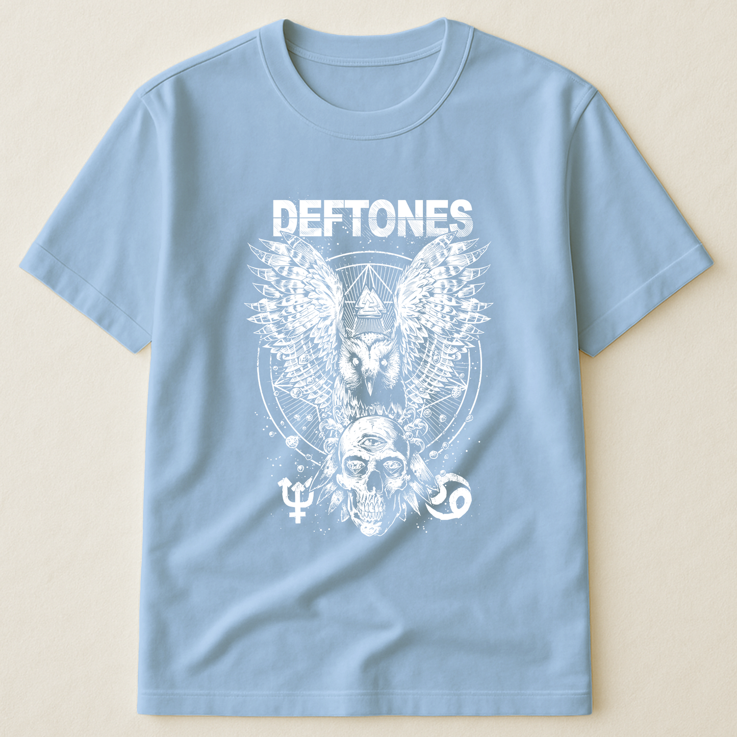 Deftones Owl and Skull T-Shirt – Retro Rock Music Band Deftones Merch Tee