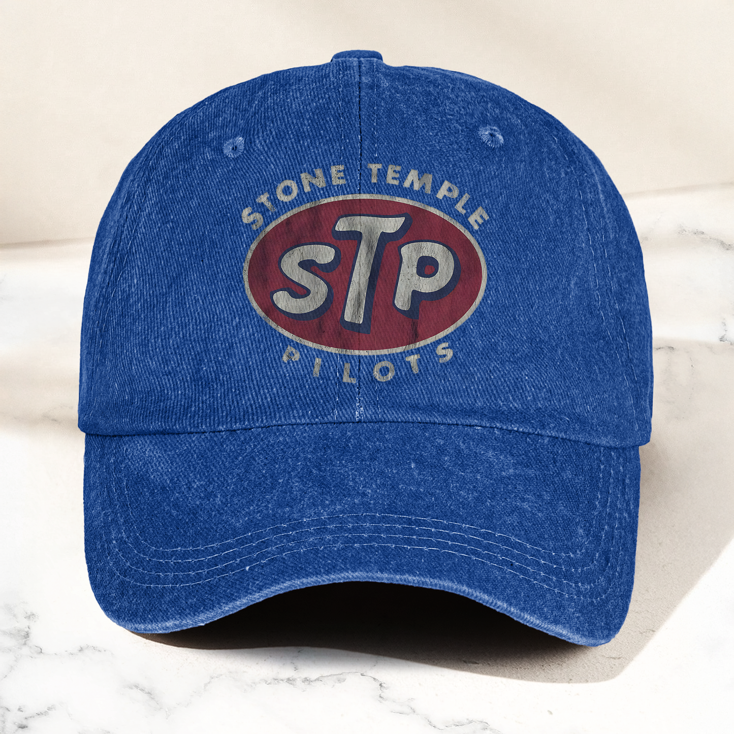 Stone Temple Pilots STP Logo Vintage Denim Cap – Retro Rock Band Cap Gift For Dad (With Box)