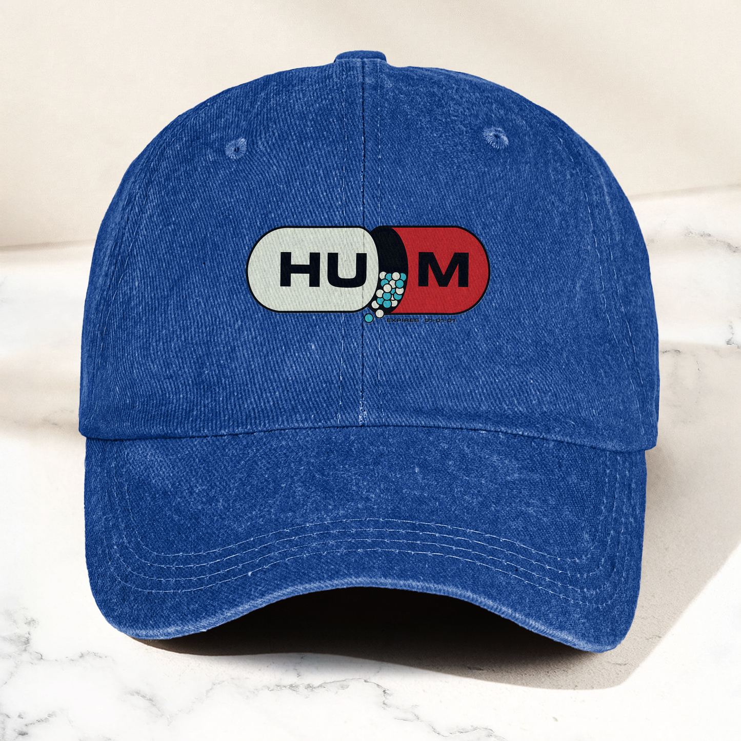 Hum Medication Parody Vintage Dad Hat – Funny Graphic Hum Band Cotton Cap (With Box)