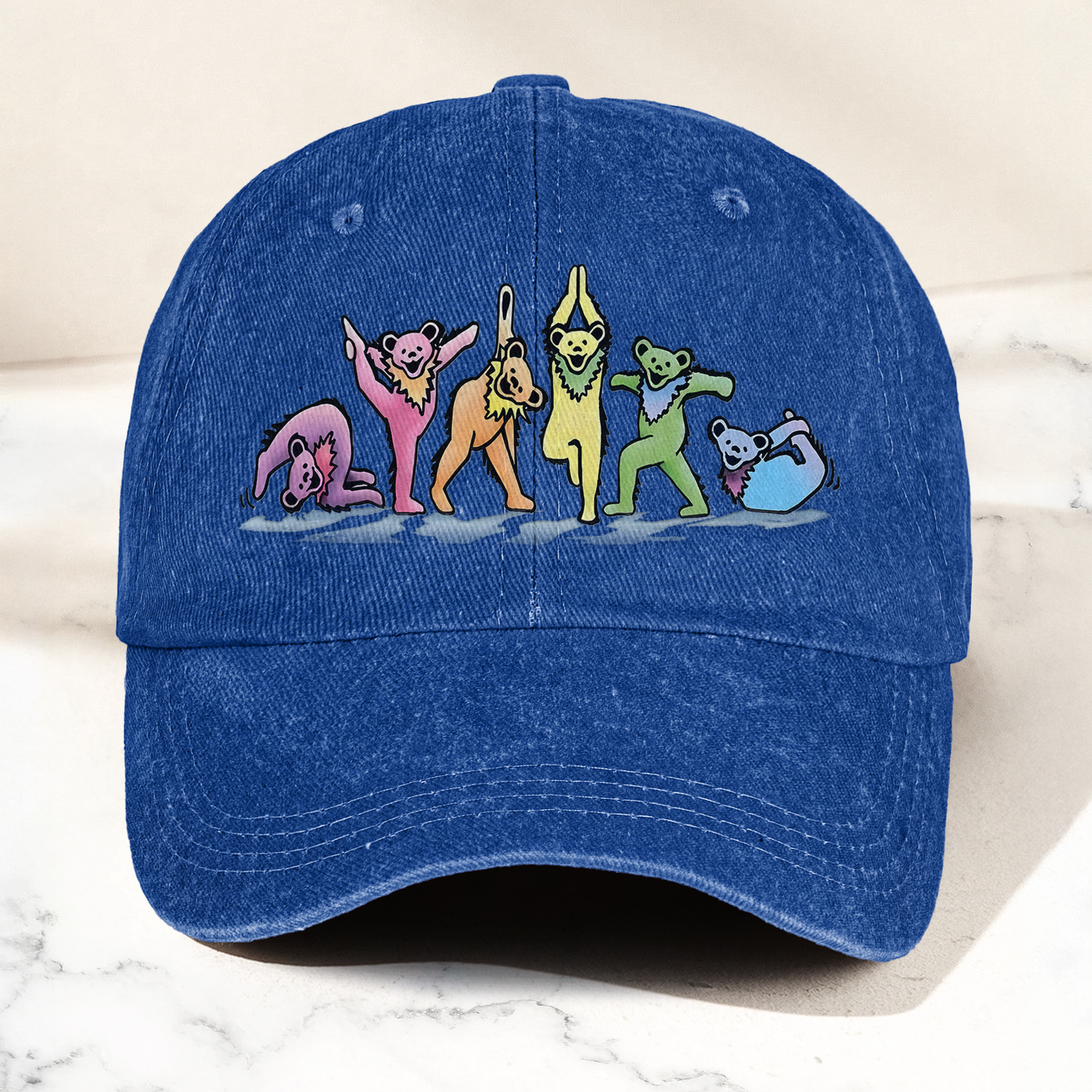 Grateful Dead  Dancing Bears Yoga Tickets Denim Cap – Retro Punk Rock Music Fan Cap Gift For Dad (With Box)