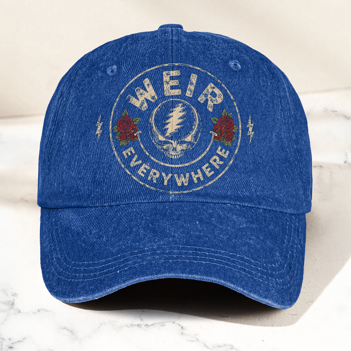Grateful Dead Weir Everywhere Steal Your Face Bob Weir Denim Cap – Retro Vintage Dad Cap Gift For Dad (With Box)