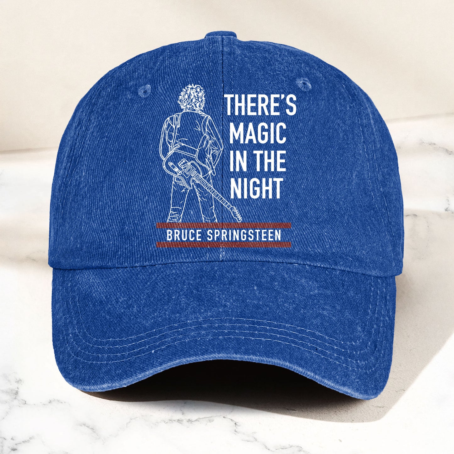Bruce Springsteen Magic In The Night Denim Cap - Retro Vintage Dad Cap Gift For Dad (With Box)